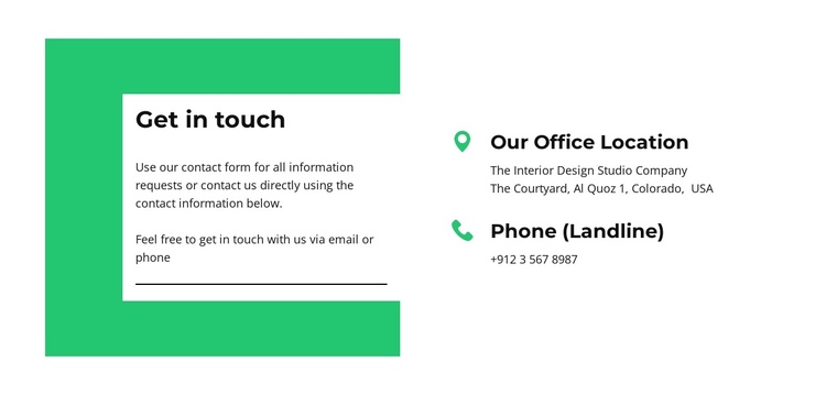 Keep in touch with us One Page Template