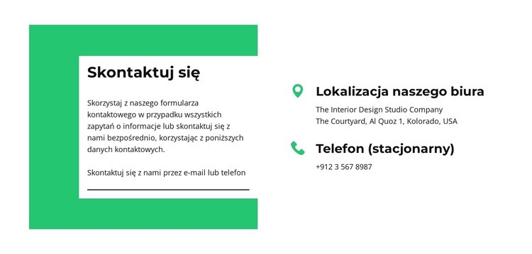 Bądź z nami w kontakcie Projekt strony internetowej