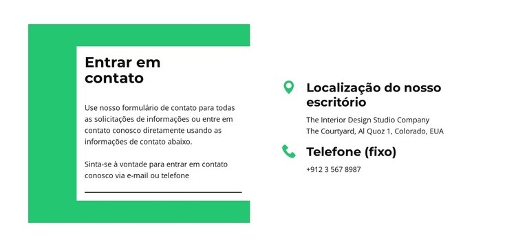 Mantenha contato conosco Construtor de sites HTML