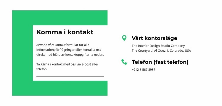 Håll kontakten med oss CSS -mall