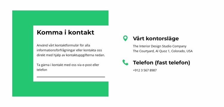 Håll kontakten med oss Hemsidedesign