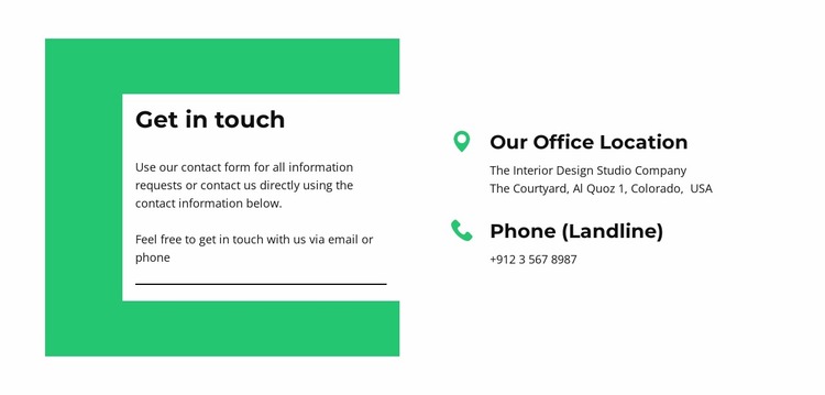 Keep in touch with us Website Mockup