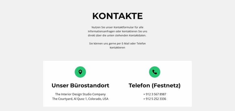 Kontaktdetail Eine Seitenvorlage