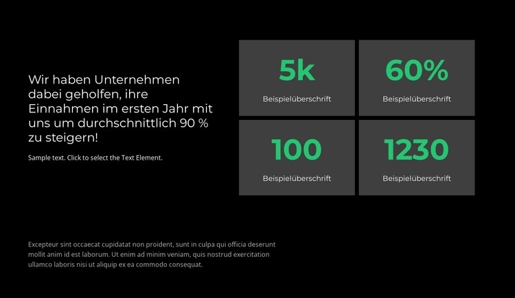 Wir führen Statistiken HTML Website Builder