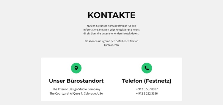 Kontaktdetail Website-Vorlage