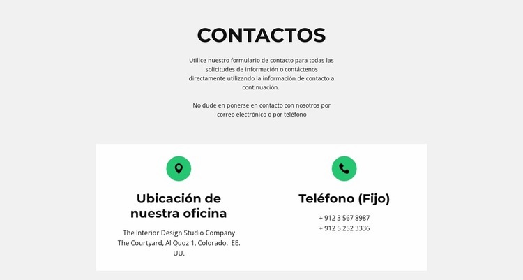 Detalles del contacto Plantilla