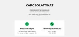 Elérhetőségi Adatok - Weboldal Sablon