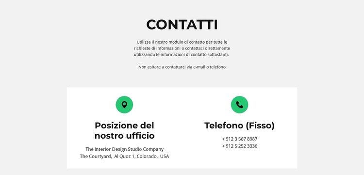 Dettagli del contatto Modello CSS