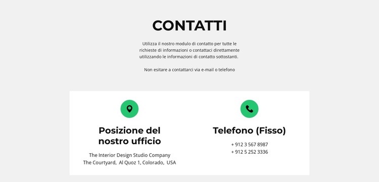 Dettagli del contatto Modello