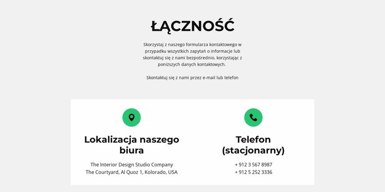 Szczegóły kontaktu Szablon HTML5