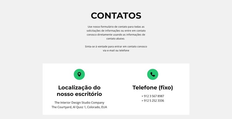 Detalhe de contato Construtor de sites HTML