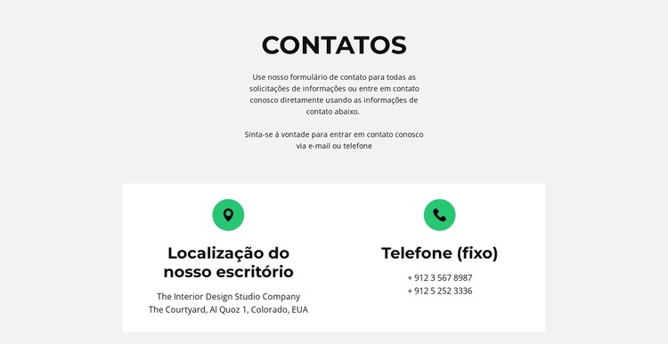 Detalhe de contato Template CSS