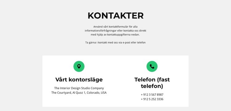 Kontaktdetalj Hemsidedesign