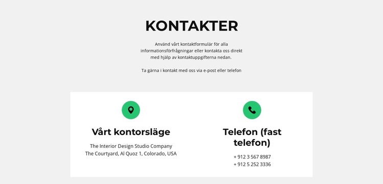 Kontaktdetalj HTML-mall