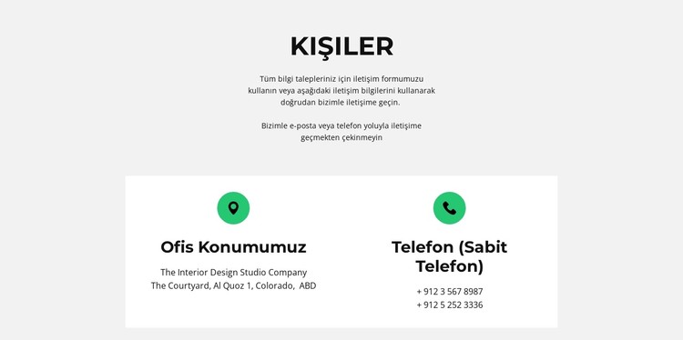 İletişim bilgisi CSS Şablonu