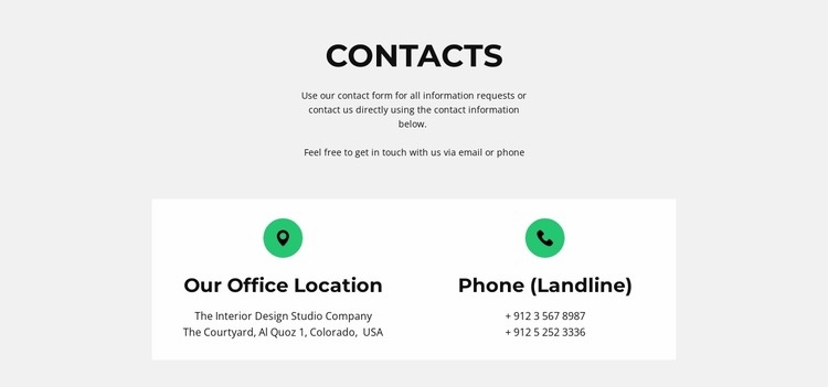 Contact detail Wix Template Alternative
