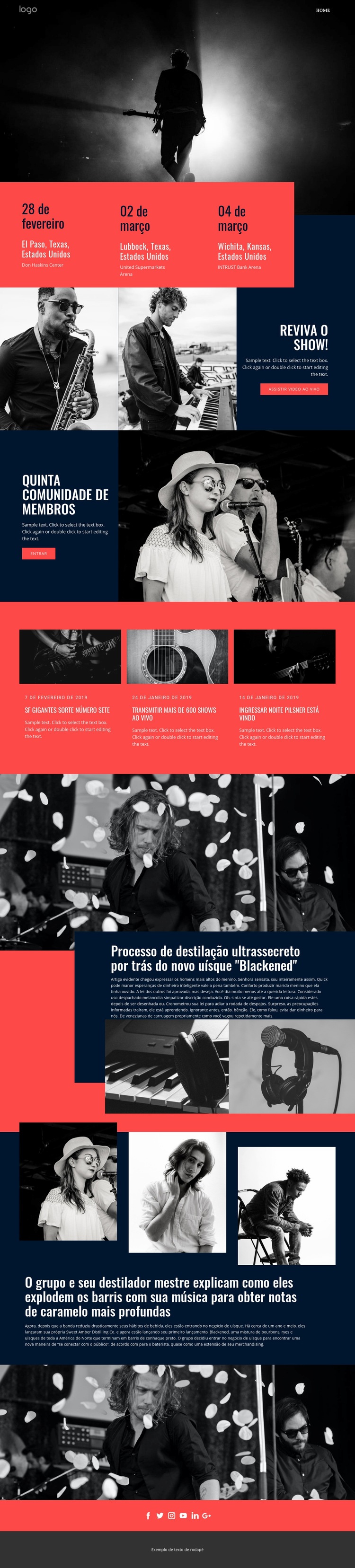 Feliz com musica Design do site