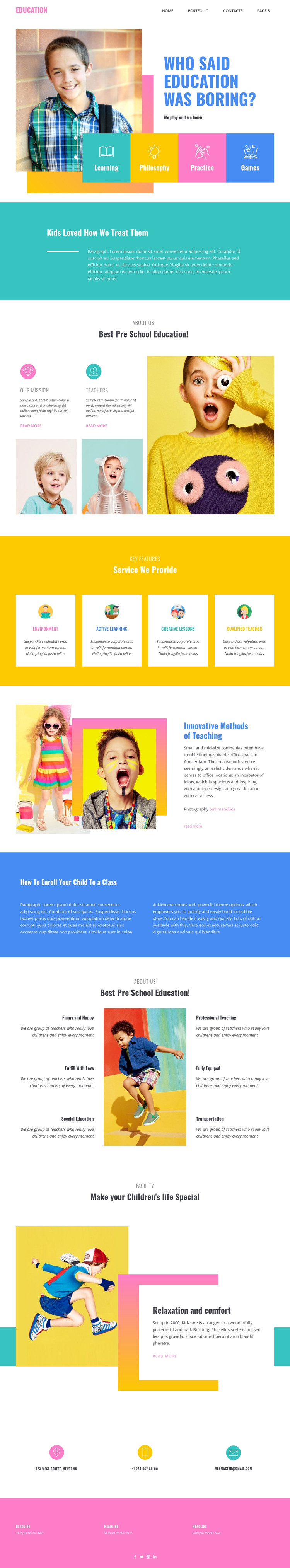 Happiness of best education Homepage Design