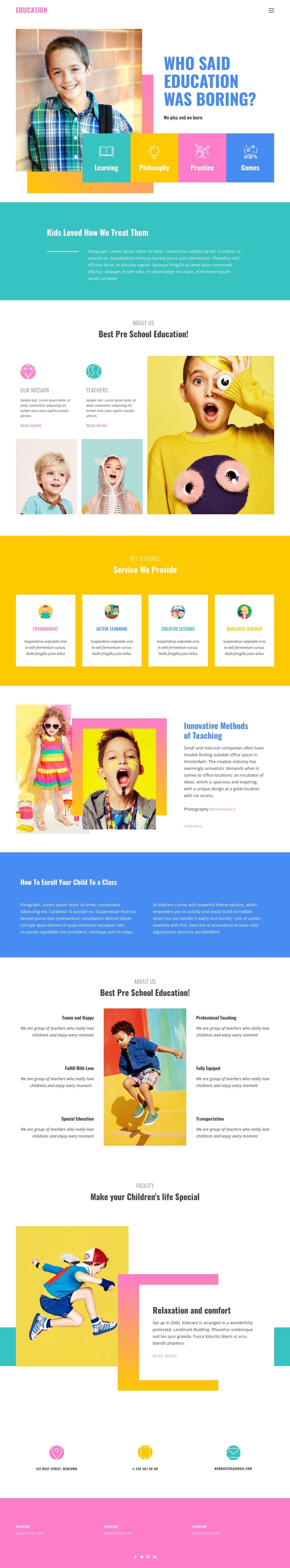 Happiness of best education HTML Template