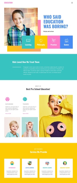 Happiness Of Best Education - Responsive One Page Template