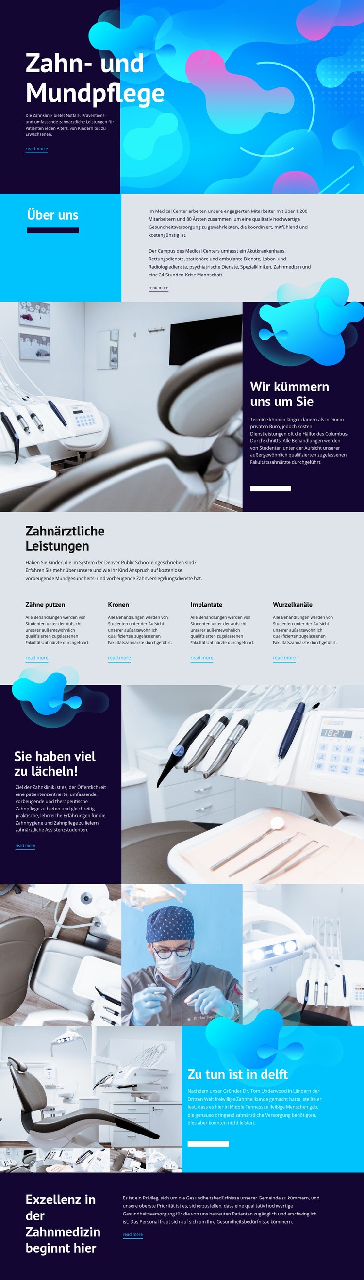 Mundpflege und Zahnmedizin HTML Website Builder