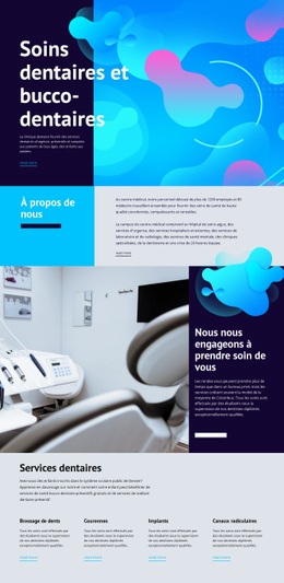 Soins Bucco-Dentaires Et Médecine Dentaire - Design HTML Page Online