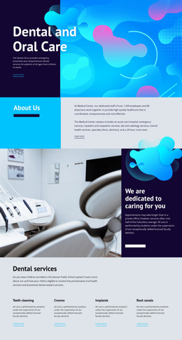 Oral Care And Dental Medicine - Design HTML Page Online