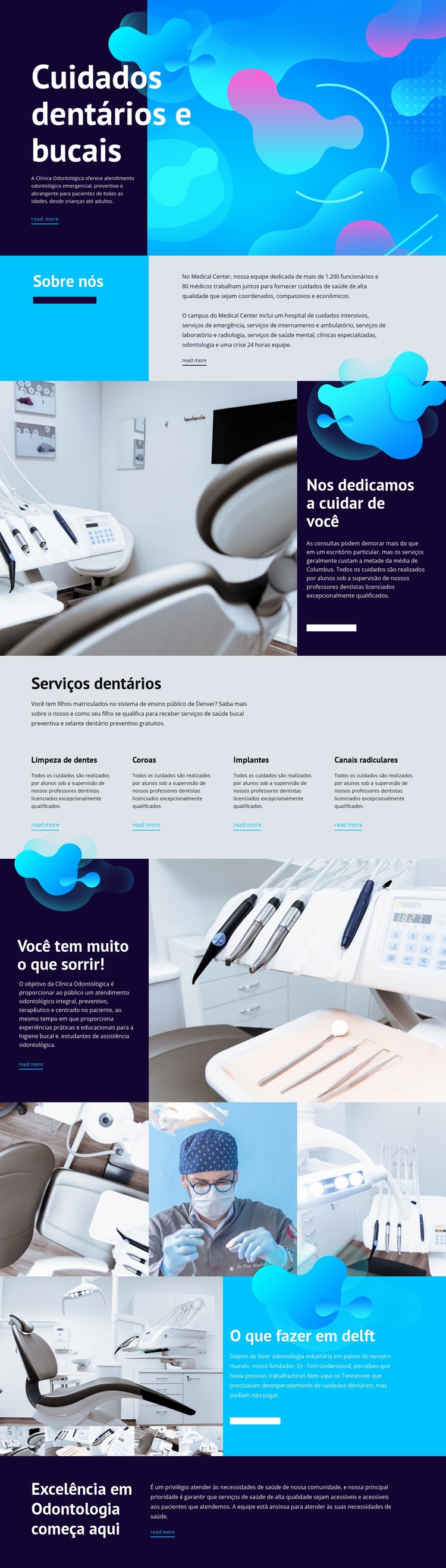 Higiene bucal e medicina dentária Landing Page