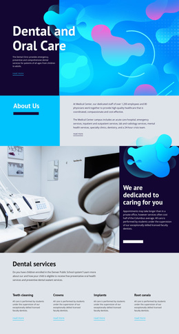 Oral Care And Dental Medicine - Personal Website Templates