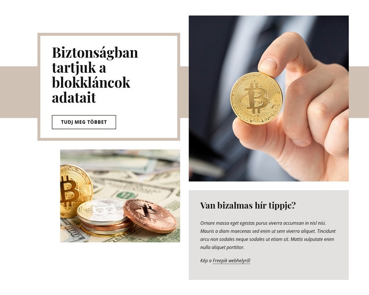 Kriptovaluta befektetés HTML Sablon