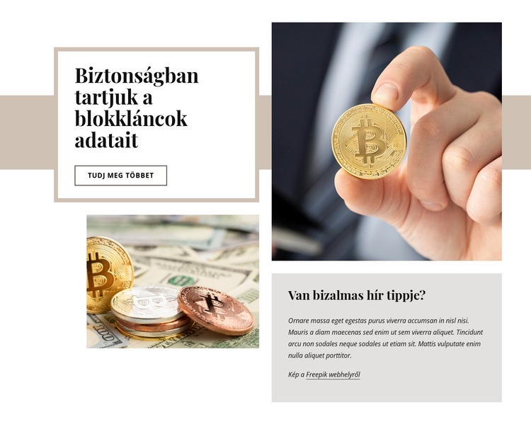 Kriptovaluta befektetés Weboldal sablon