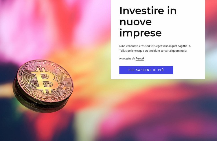 Investi in nuove iniziative Mockup del sito web