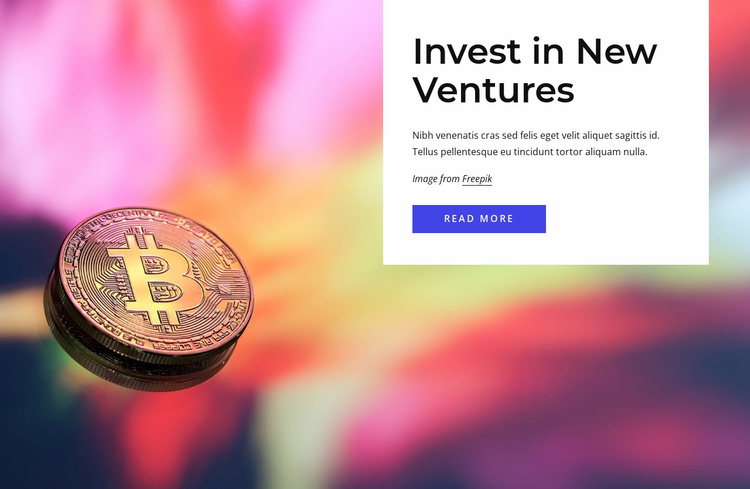 Invest in new ventures Landing Page