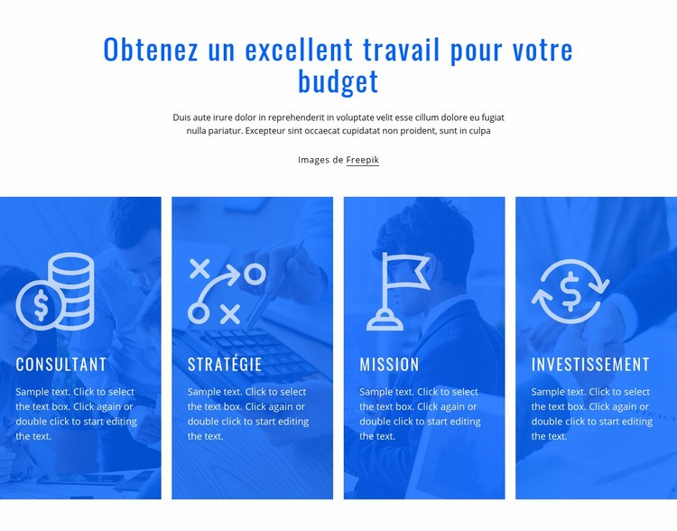 Services de conseil en finance Maquette de site Web