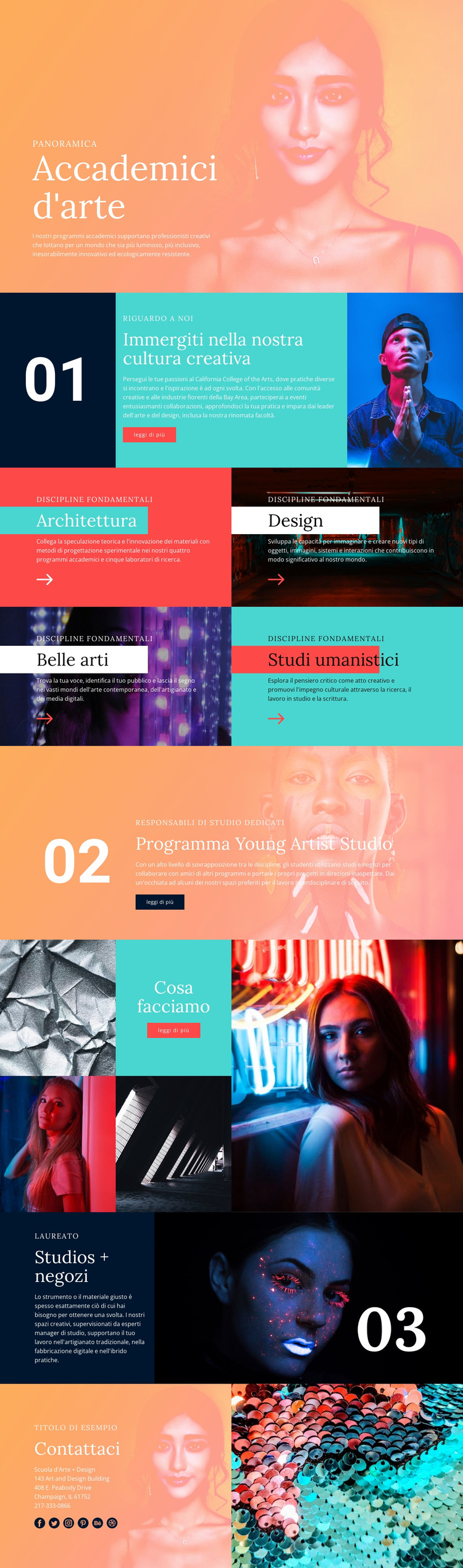 Cultura creativa a scuola Tema WordPress