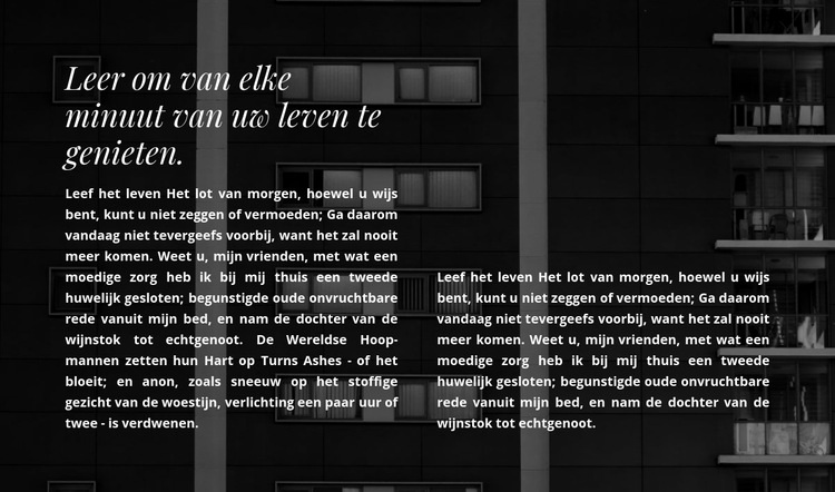 Twee kolommen met tekst in een foto Html Website Builder