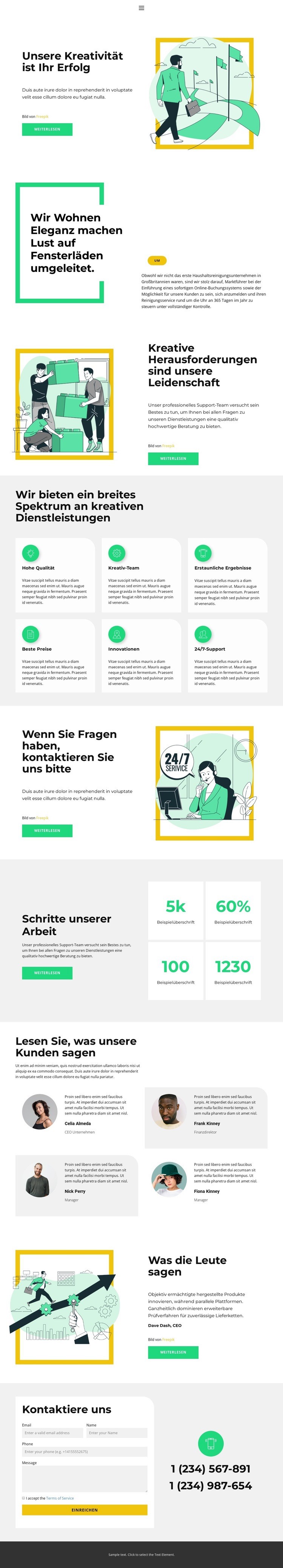 Für zukünftiges Geschäftsprojekt Website Builder-Vorlagen