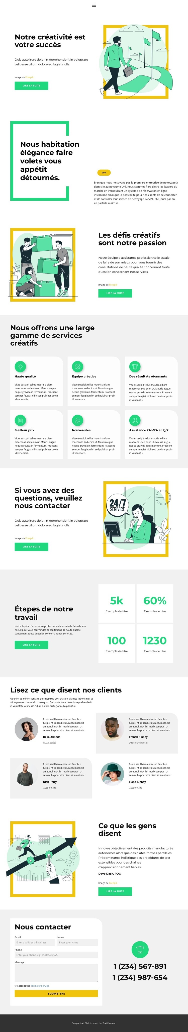 Pour un futur projet d'entreprise Maquette de site Web