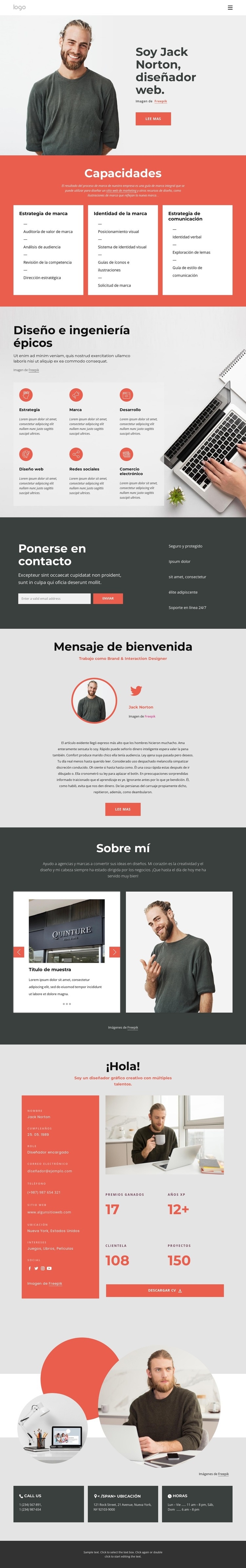 Sitio web personal para autónomos Creador de sitios web HTML