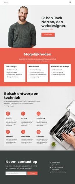 Freelancer Persoonlijke Website - Website Creator HTML