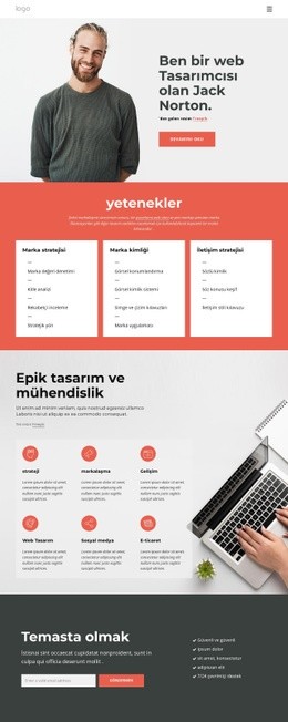 Serbest Çalışan Kişisel Web Sitesi - Açılış Sayfası