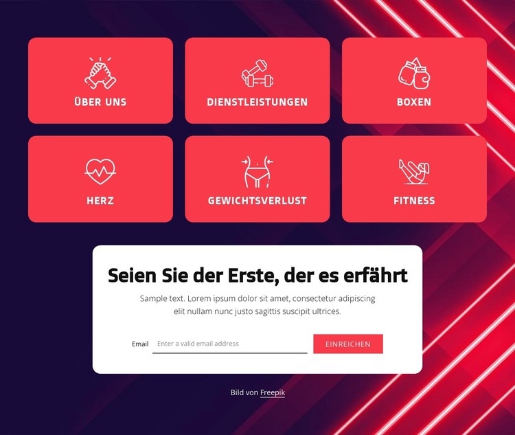 Dienstleistungen und Anmeldeformular Website Builder-Vorlagen