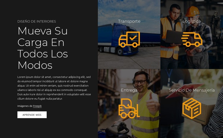 Servicios de transporte Creador de sitios web HTML