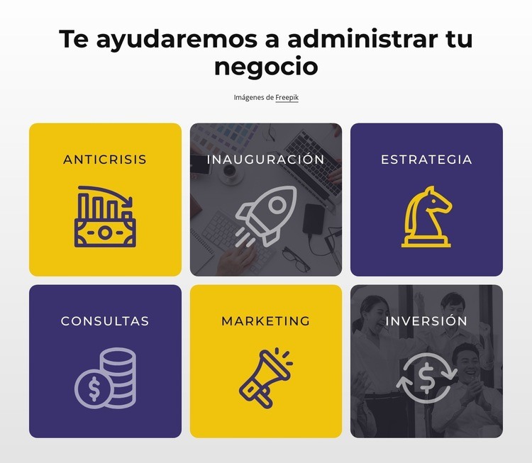 Administre su negocio de manera efectiva Maqueta de sitio web