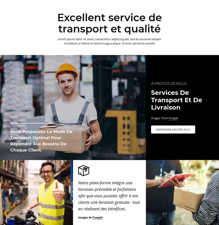 Excellent service de transport Modèle HTML