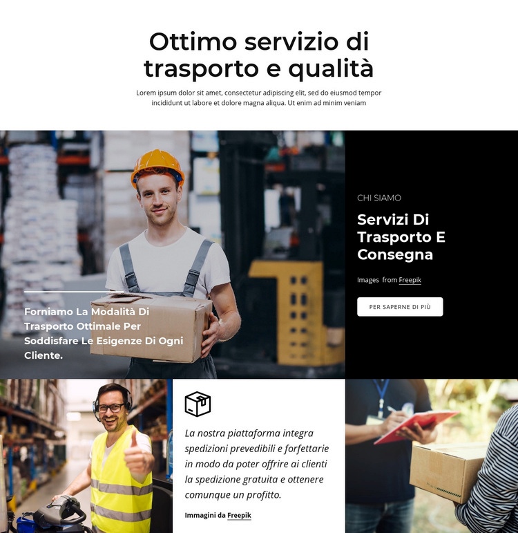 Ottimo servizio di trasporto Modelli di Website Builder