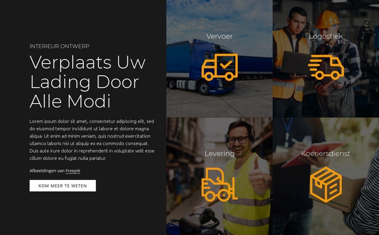 Transportdiensten Website Builder-sjablonen