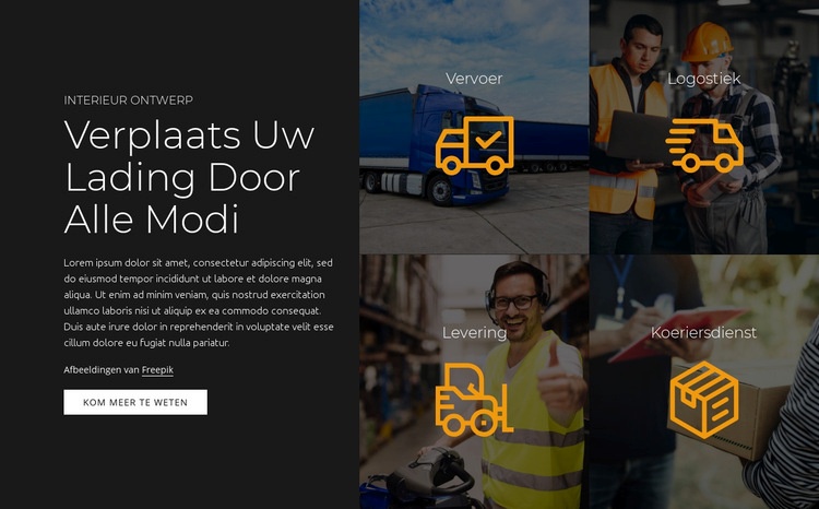 Transportdiensten Website ontwerp