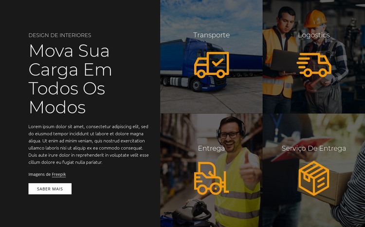 Serviços de transporte Modelos de construtor de sites