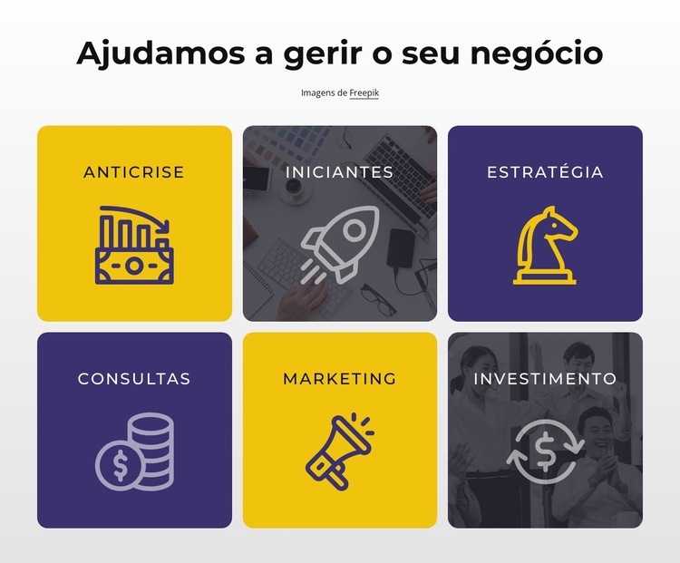 Gerencie seu negócio de forma eficaz Modelo de site